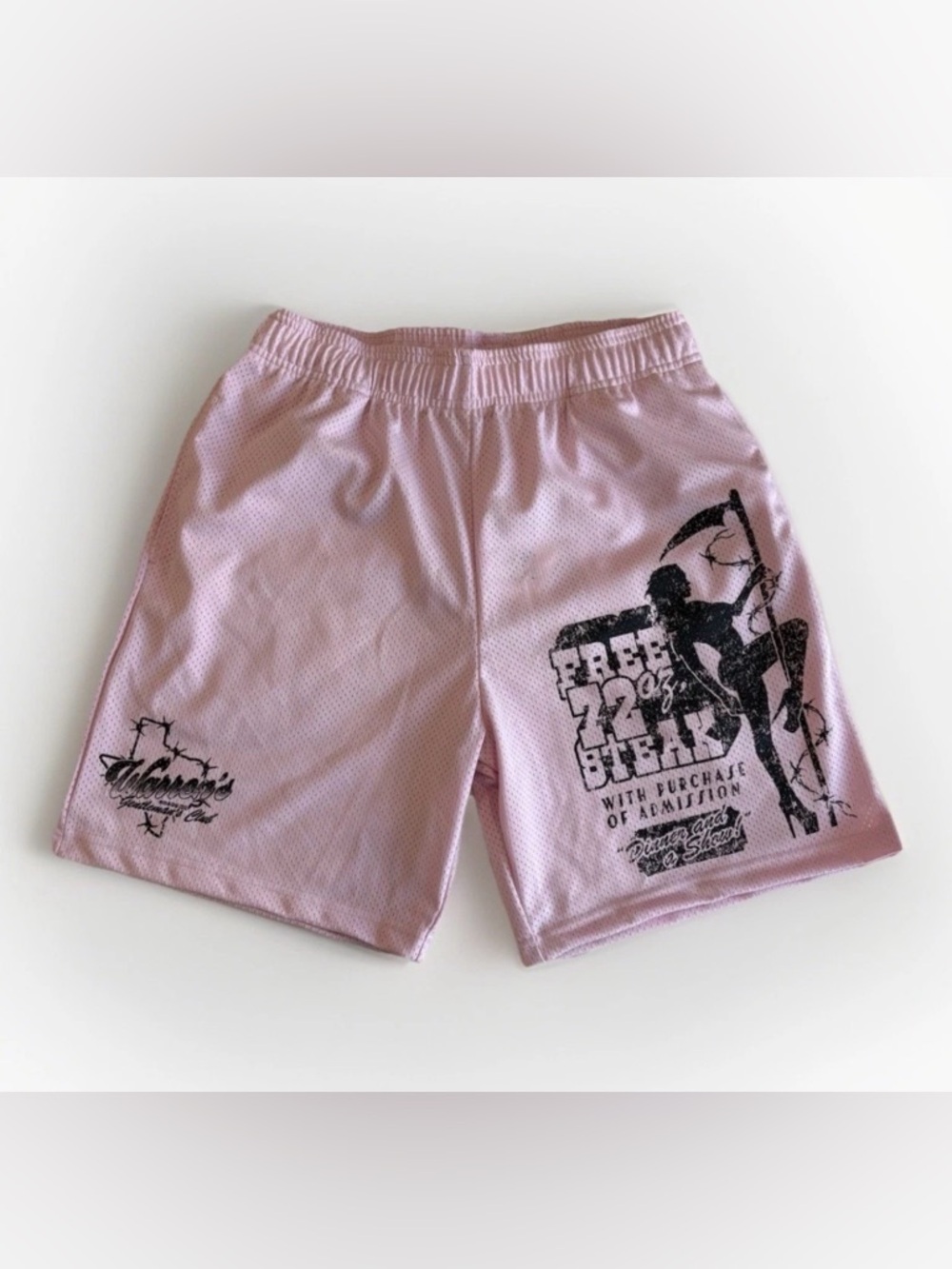 Warren Lotas Pink Mesh Graphic Athletic Shorts Polyester Men's M NWT